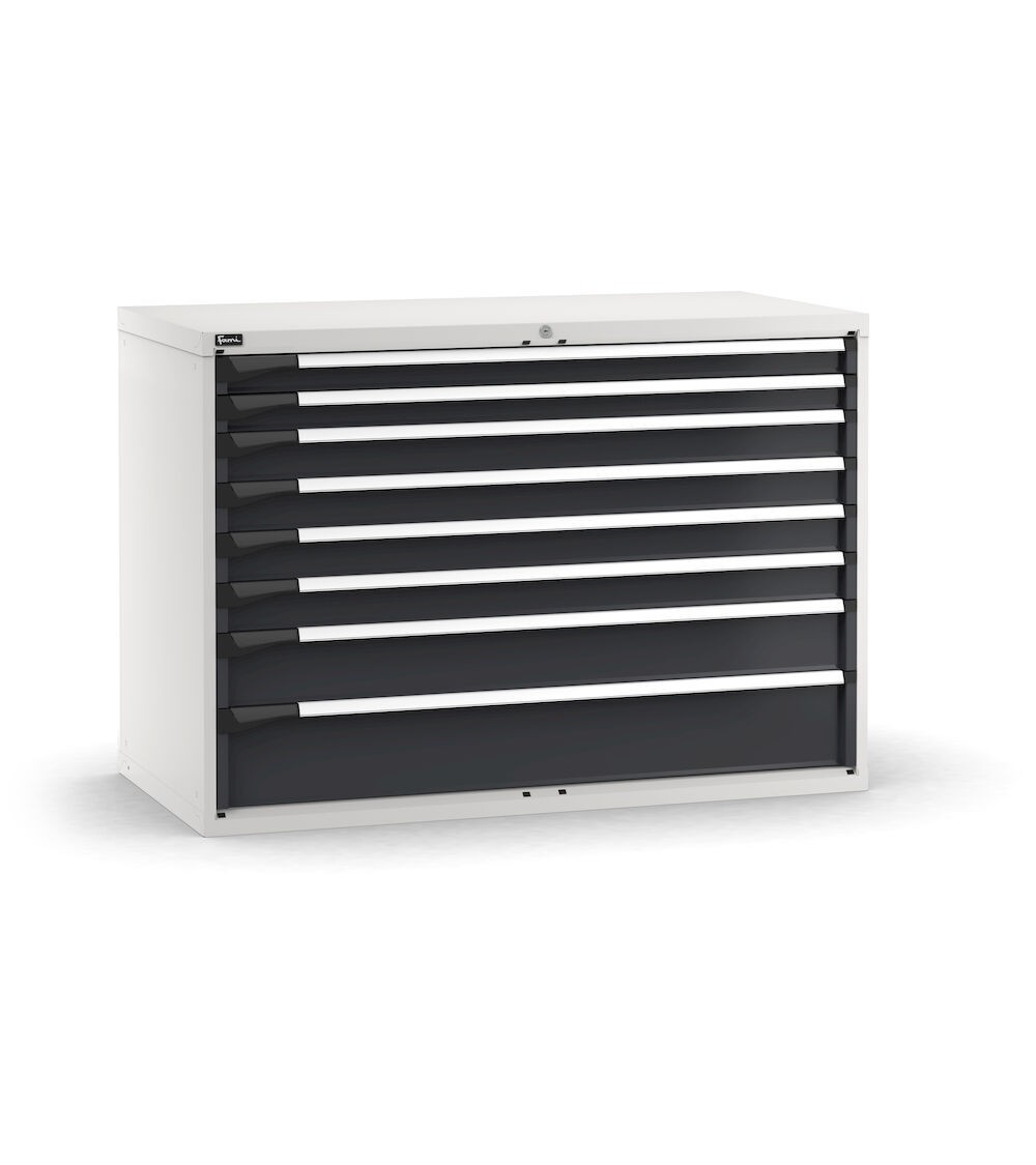 Cassettiera porta attrezzi, 8 cassetti 2x75 4x100 1x150 1x200, L1428 x P726 x H1000 mm