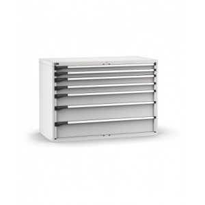 Cassettiera porta attrezzi, 7 cassetti 2x75 2x100 1x150 2x200, L1428 x P726 x H1000 mm