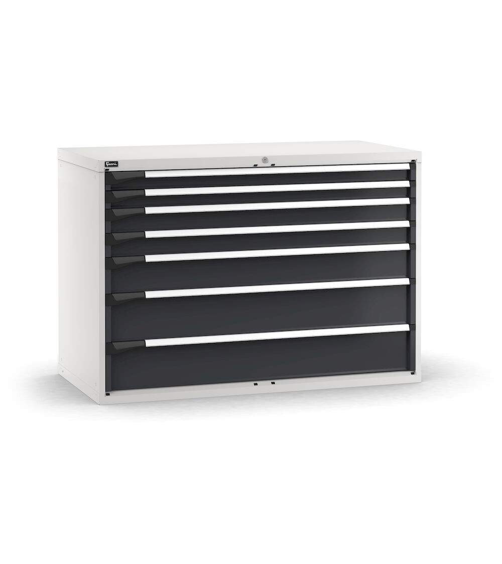 Cassettiera porta attrezzi, 7 cassetti 2x75 2x100 1x150 2x200, L1428 x P726 x H1000 mm