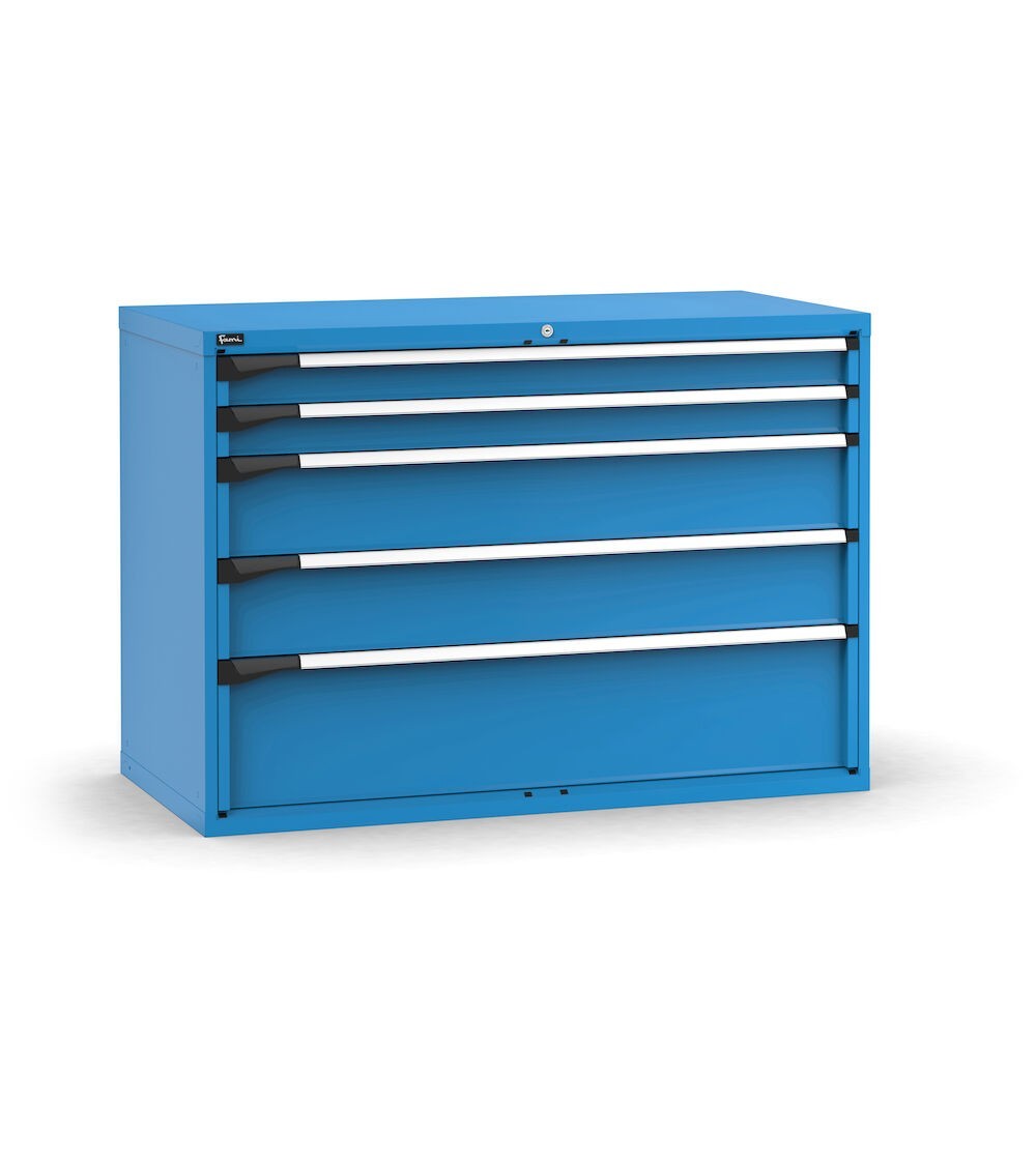 Cassettiera porta attrezzi,  5 cassetti 2x100 2x200 1x300, L1428 x P726 x H1000 mm