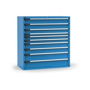 Cassettiera porta attrezzi, 10 cassetti 2x150 1x125 1x75 2x100 2x150 2x200, L1428 x P726 x H1500 mm