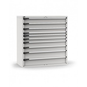 Cassettiera porta attrezzi, 10 cassetti 2x150 1x125 1x75 2x100 2x150 2x200, L1428 x P726 x H1500 mm