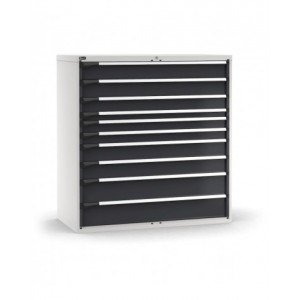 Cassettiera porta attrezzi, 10 cassetti 2x150 1x125 1x75 2x100 2x150 2x200, L1428 x P726 x H1500 mm