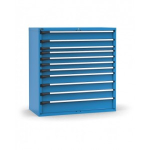 Cassettiera porta attrezzi, 11 cassetti 1x150 1x125 1x75 4x100 3x150 1x200, L1428 x P726 x H1500 mm