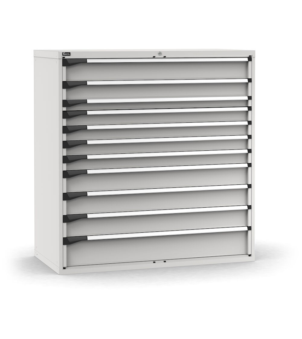 Cassettiera porta attrezzi, 11 cassetti 1x150 1x125 1x75 4x100 3x150 1x200, L1428 x P726 x H1500 mm