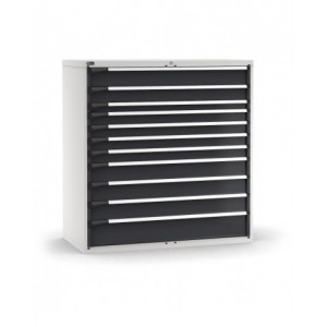 Cassettiera porta attrezzi, 11 cassetti 1x150 1x125 1x75 4x100 3x150 1x200, L1428 x P726 x H1500 mm