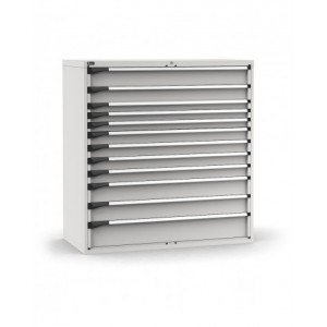 Cassettiera porta attrezzi, 12 cassetti 1x150 1x125 3x75 4x100 2x150 1x200, L1428 x P726 x H1500 mm