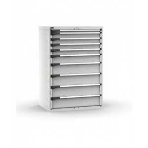 Cassettiera porta attrezzi, 10 cassetti 1x50 4x100 1x150 4x200, L1020 x P726 x H1500 mm