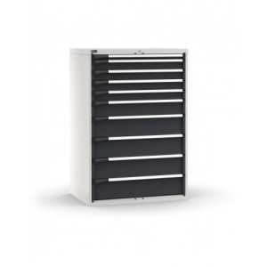 Cassettiera porta attrezzi, 10 cassetti 1x50 4x100 1x150 4x200, L1020 x P726 x H1500 mm