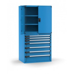 Armadio portautensili a 7 cassetti e 3 piani regolabili, L1020 x P726 x H2000 mm