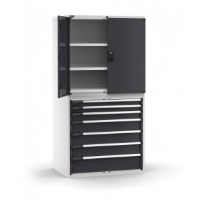 Armadio portautensili a 7 cassetti e 3 piani regolabili, L1020 x P726 x H2000 mm