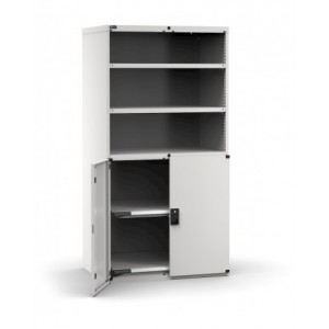 Armadio portautensili con ante a battente, 2 piani forati e 2 piani estraibili , L1020 x P726 x H2000 mm