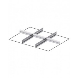 Set 2 divisori longitudinali, 3 divisori trasversali per cassetti con H 50 mm, 36x27 EH