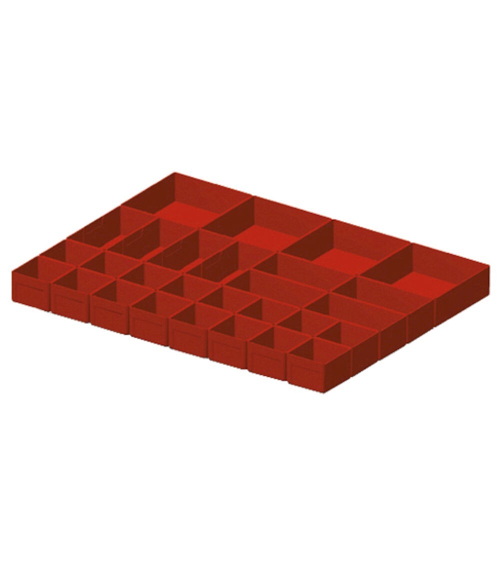 Set di 28 cassette divisorio in plastica per cassetti con H 50 mm, 36x27 EH
