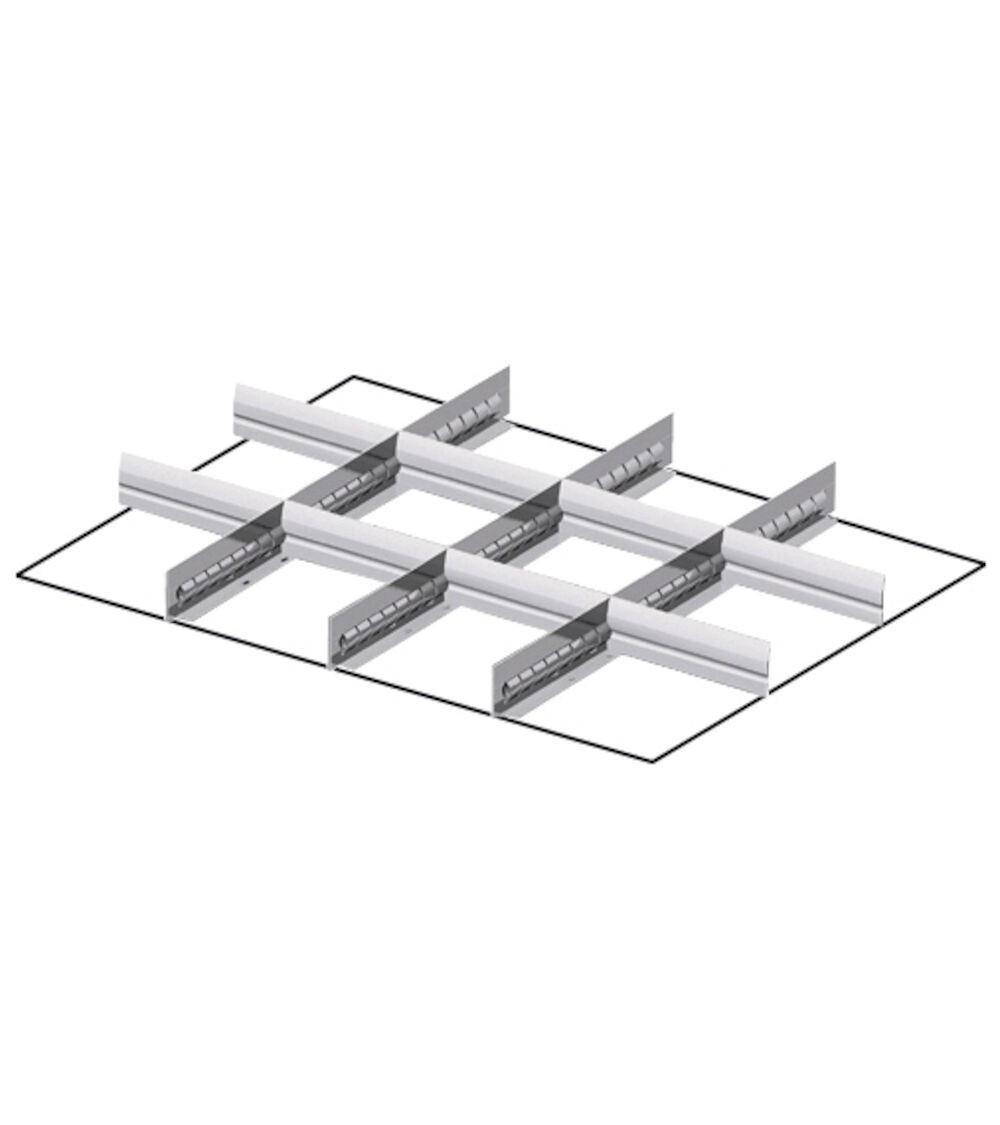 Set 3 divisori longitudinali, 8 divisori trasversali per cassetti con H 150/175 mm, 36x27 EH