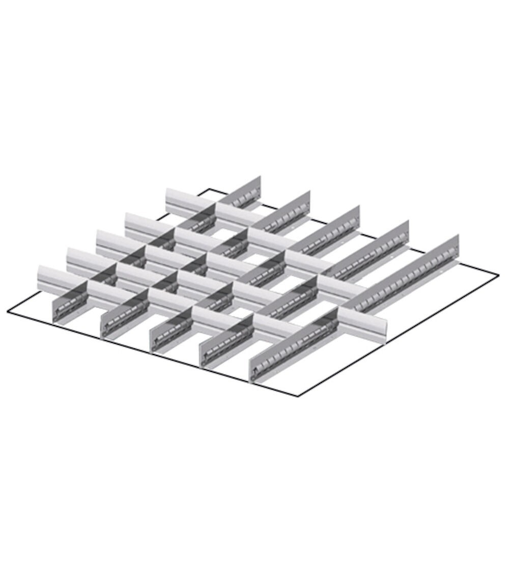 Set 5 divisori longitudinali, 20 divisori trasversali per cassetti con H 150/175 mm, 36x36 EH