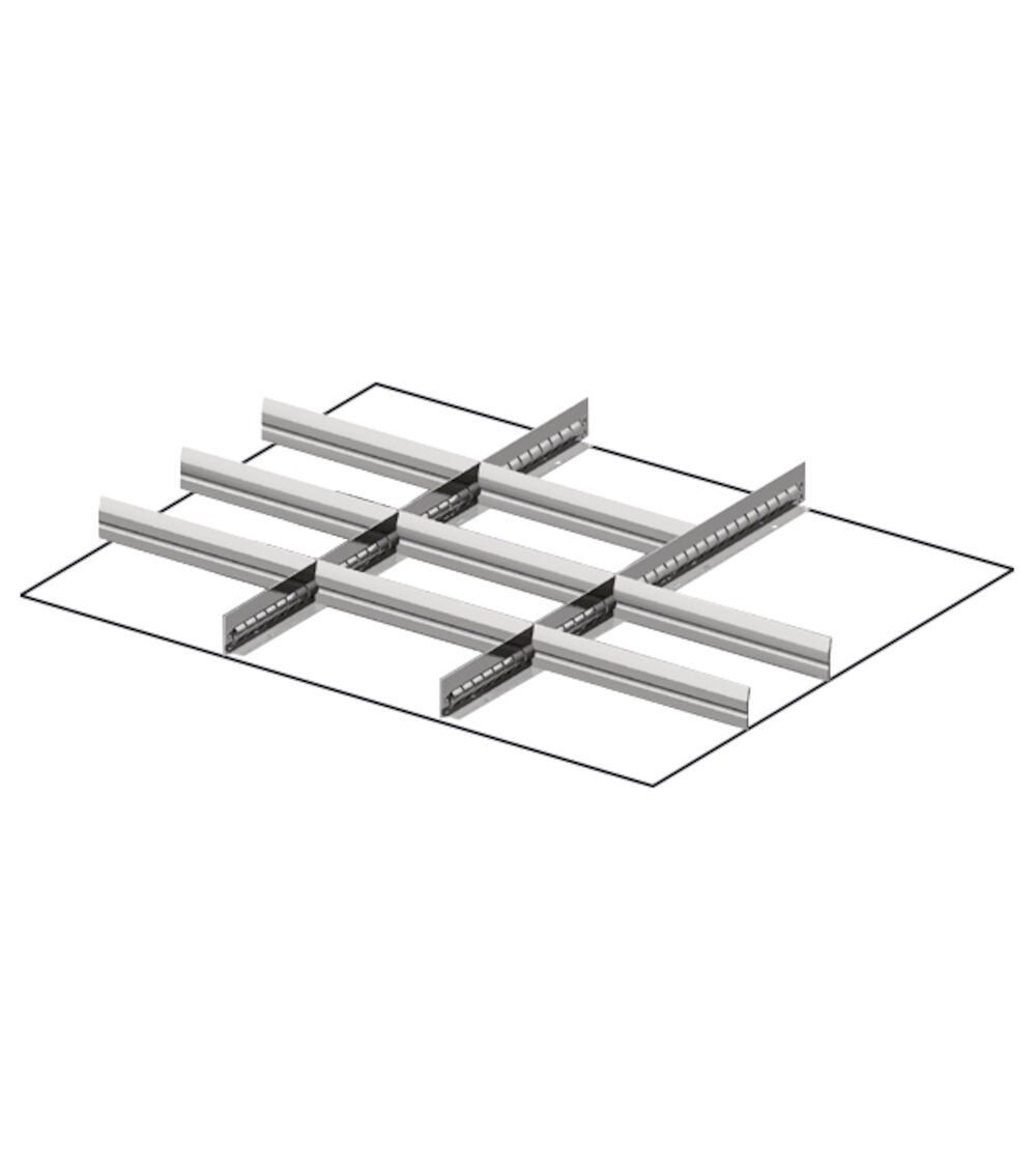 Set 2 divisori longitudinali, 8 divisori trasversali per cassetti con H 150/175 mm, 45x36 EH