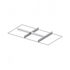 Set 2 divisori longitudinali, 2 divisori trasversali per cassetti con H 300 mm, 54x27 EH