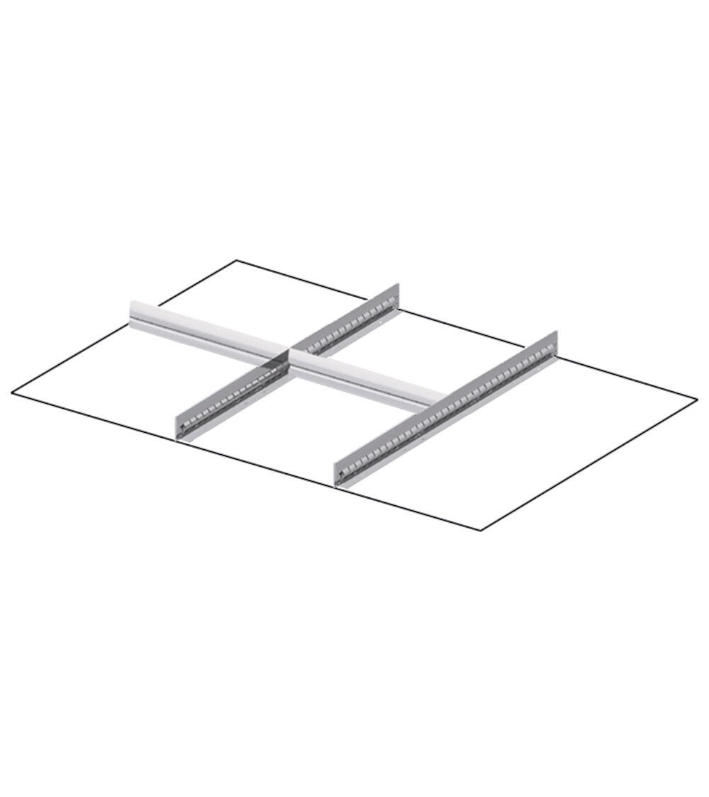 Set 2 divisori longitudinali, 2 divisori trasversali per cassetti con H 50 mm, 54x36 EH