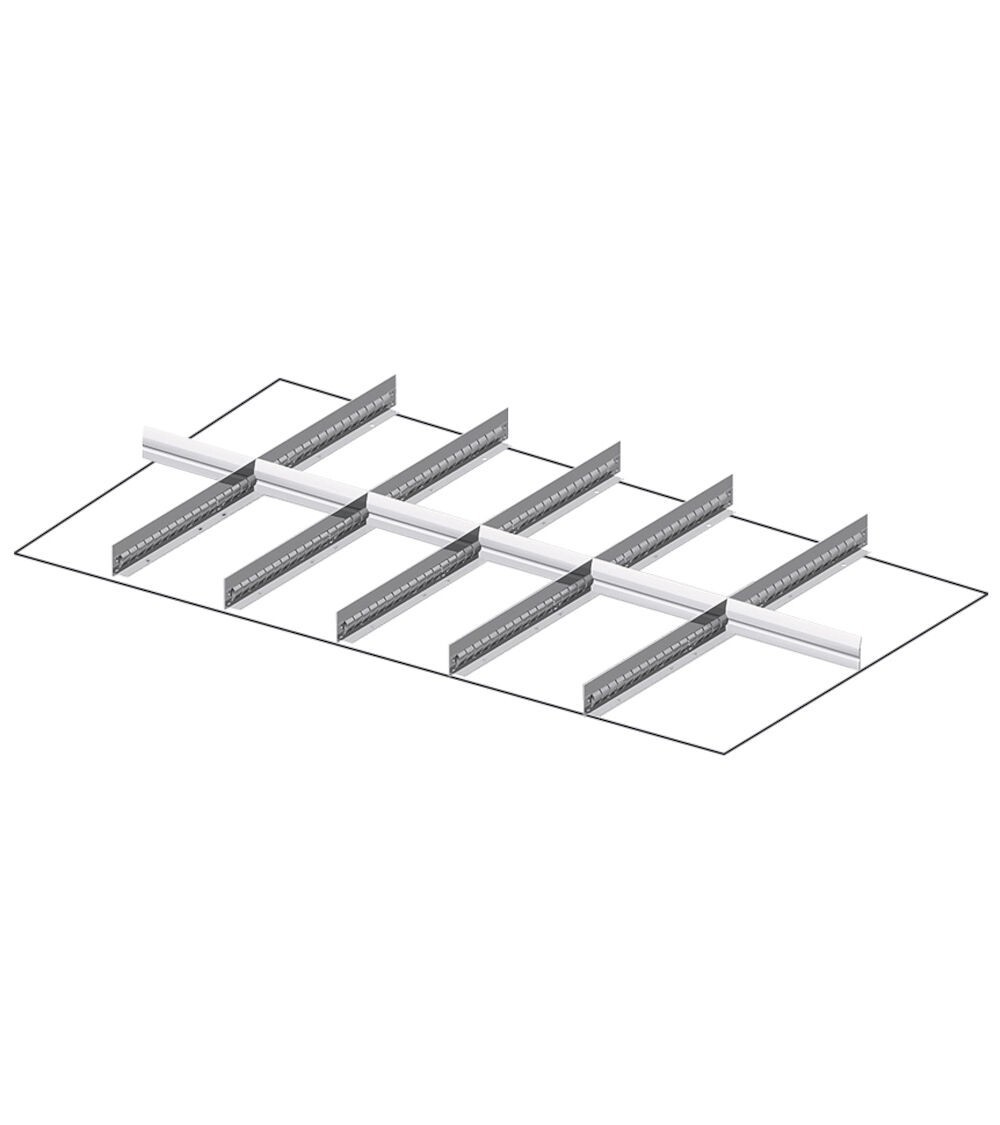 Set 5 divisori longitudinali, 6 divisori trasversali per cassetti con H 200/250 mm, 64X36 EH