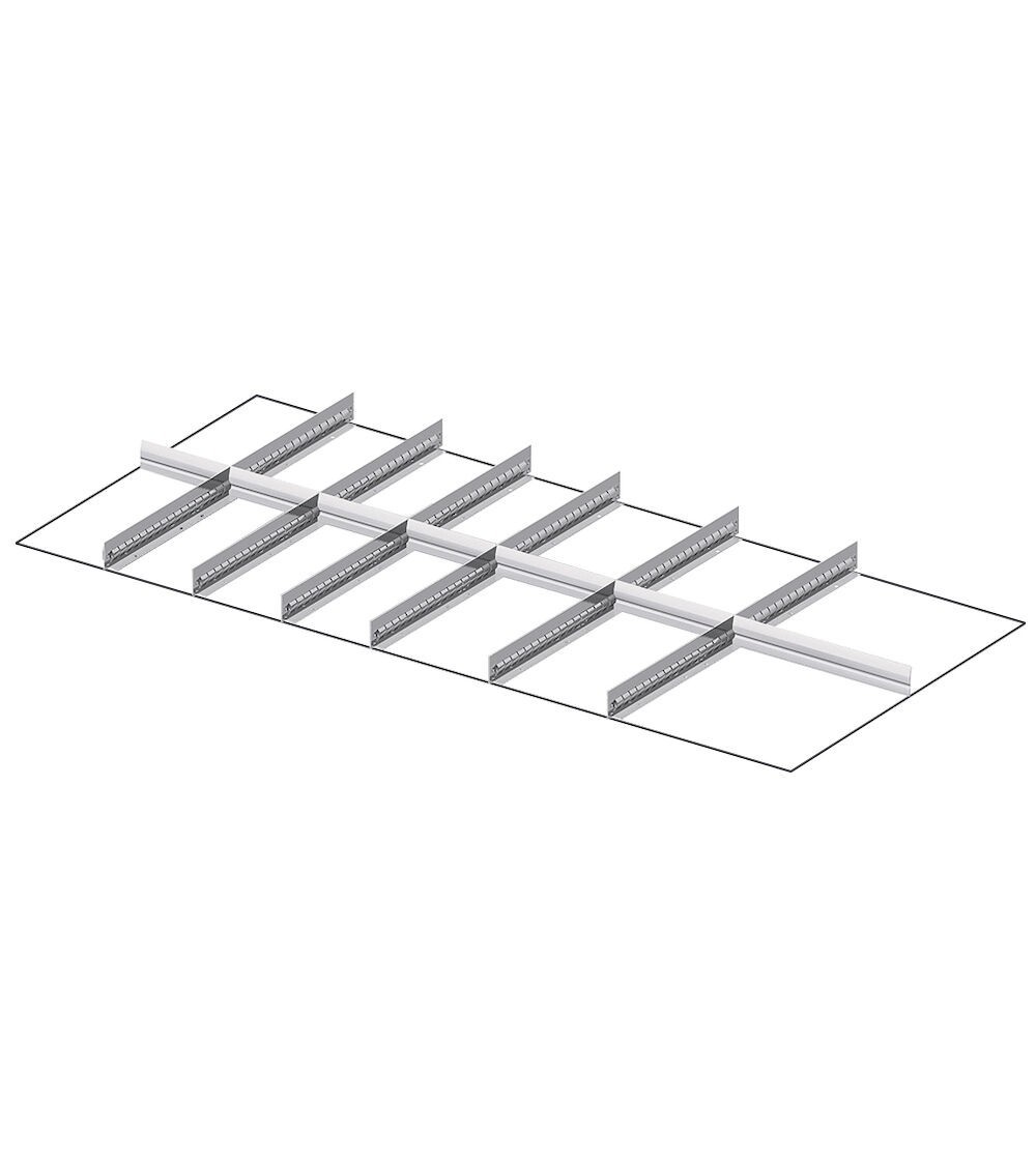 Set 6 divisori longitudinali, 7 divisori trasversali per cassetti con H 100/125 mm, 78X36 EH