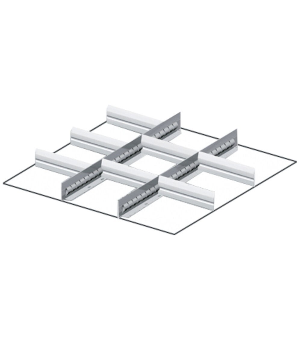 Set 2 divisori longitudinali, 7 divisori trasversali per cassetti con H 50 mm, 27x27 EH