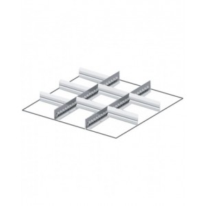 Set 2 divisori longitudinali, 7 divisori trasversali per cassetti con H 75 mm, 27x27 EH