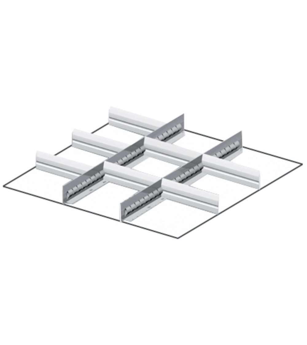Set 2 divisori longitudinali, 7 divisori trasversali per cassetti con H 75 mm, 27x27 EH