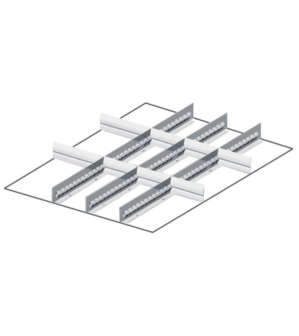 Set 3 divisori longitudinali, 8 divisori trasversali per cassetti con H 100/125 mm, 27x36 EH