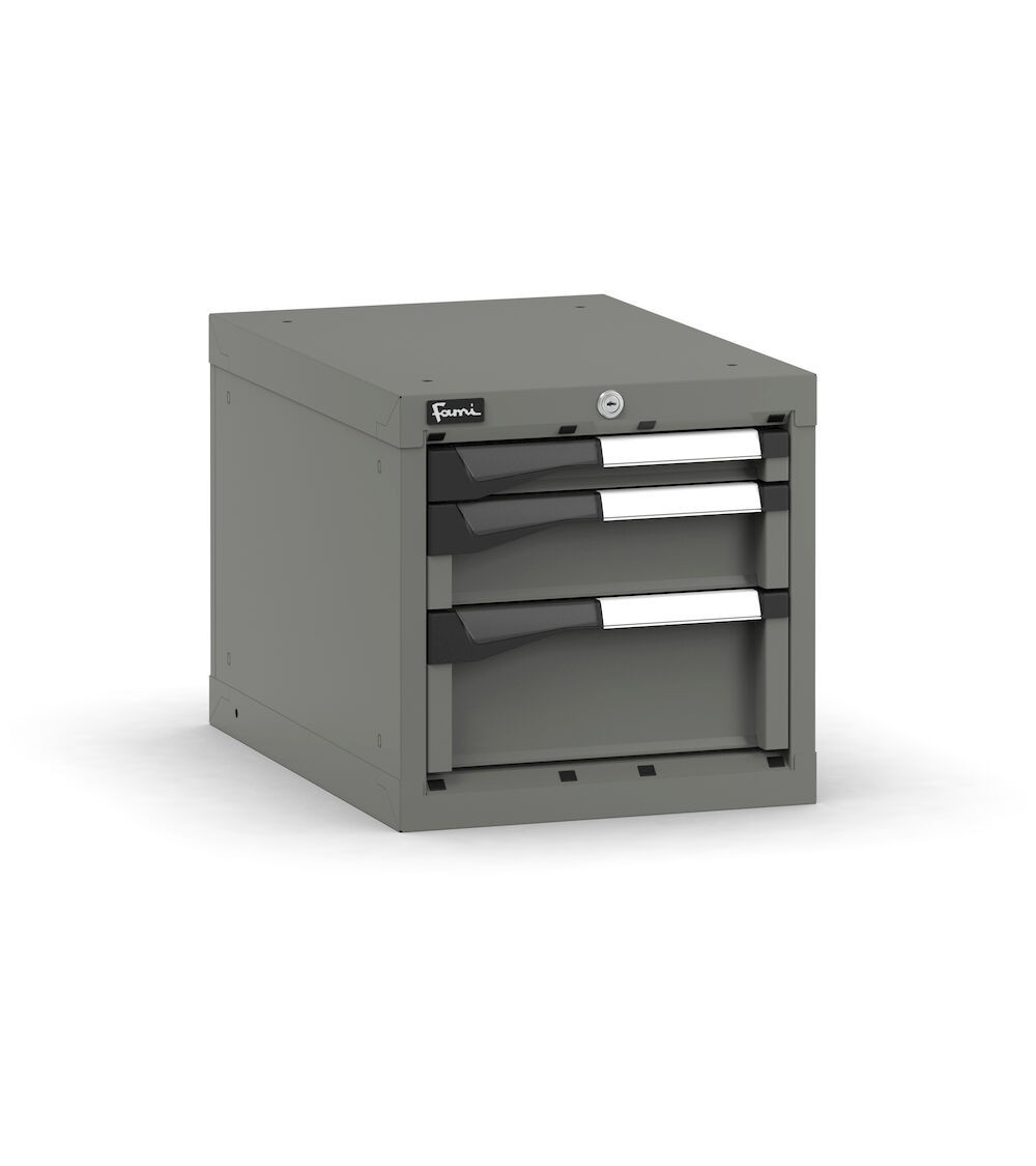 Blocco cassettiera da banco, 3 cassetti 1x50 1x100 1x150, L408 x P573 x H400 mm