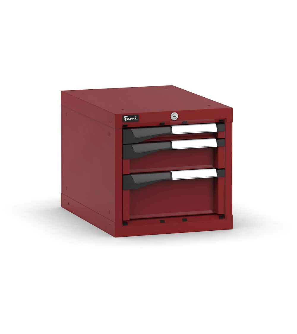 Blocco cassettiera da banco, 3 cassetti 1x50 1x100 1x150, L408 x P573 x H400 mm