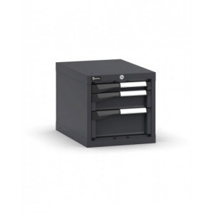 Blocco cassettiera da banco, 3 cassetti 1x50 1x100 1x150, L408 x P573 x H400 mm