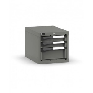 Blocco cassettiera da banco, 3 cassetti 2x75 1x150, L408 x P573 x H400 mm