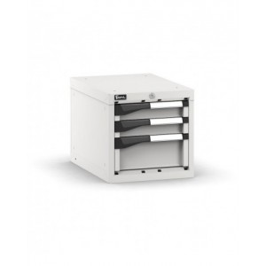 Blocco cassettiera da banco, 3 cassetti 2x75 1x150, L408 x P573 x H400 mm