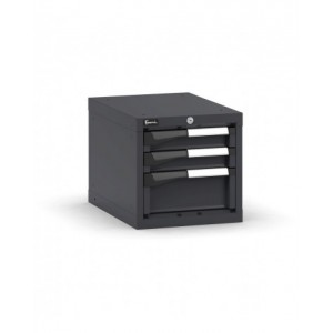 Blocco cassettiera da banco, 3 cassetti 2x75 1x150, L408 x P573 x H400 mm