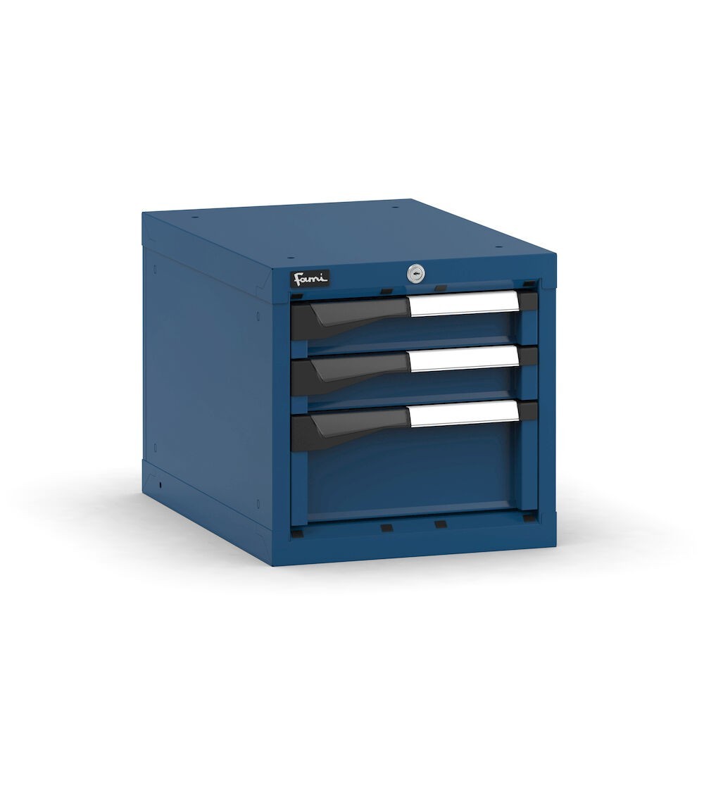 Blocco cassettiera da banco, 3 cassetti 2x75 1x150, L408 x P573 x H400 mm