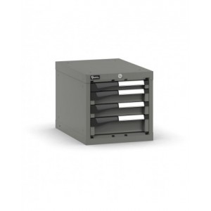 Blocco cassettiera da banco, 4 cassetti 1x50 2x75 1x100, L408 x P573 x H400 mm