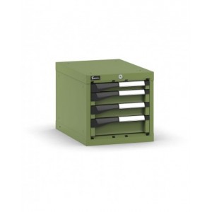 Blocco cassettiera da banco, 4 cassetti 1x50 2x75 1x100, L408 x P573 x H400 mm