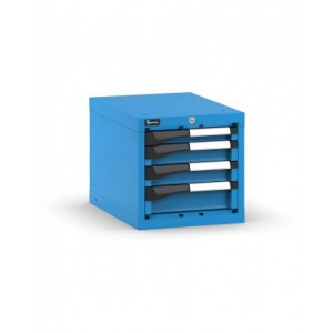 Blocco cassettiera da banco, 4 cassetti 1x50 2x75 1x100, L408 x P573 x H400 mm