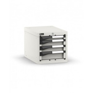 Blocco cassettiera da banco, 4 cassetti 1x50 2x75 1x100, L408 x P573 x H400 mm