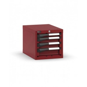 Blocco cassettiera da banco, 4 cassetti 1x50 2x75 1x100, L408 x P573 x H400 mm