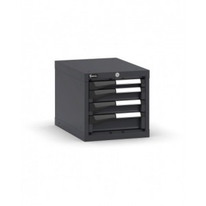 Blocco cassettiera da banco, 4 cassetti 1x50 2x75 1x100, L408 x P573 x H400 mm