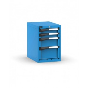 Blocco cassettiera da banco, 4 cassetti 2x75 1x150 1x200, L408 x P573 x H600 mm