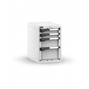 Blocco cassettiera da banco, 4 cassetti 2x75 1x150 1x200, L408 x P573 x H600 mm
