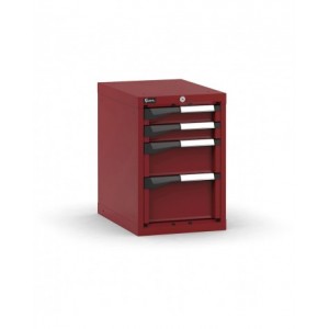 Blocco cassettiera da banco, 4 cassetti 2x75 1x150 1x200, L408 x P573 x H600 mm