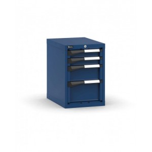 Blocco cassettiera da banco, 4 cassetti 2x75 1x150 1x200, L408 x P573 x H600 mm