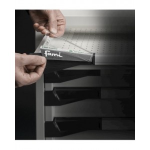 Blocco cassettiera da banco, 3 cassetti 1x100 1x200 1x300, L408 x P573 x H700 mm