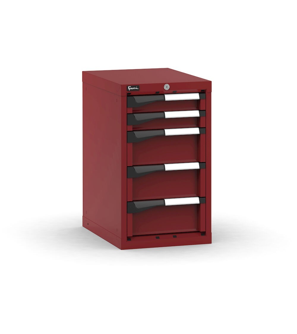 Blocco cassettiera da banco, 5 cassetti 2x75 3x150, L408 x P573 x H700 mm