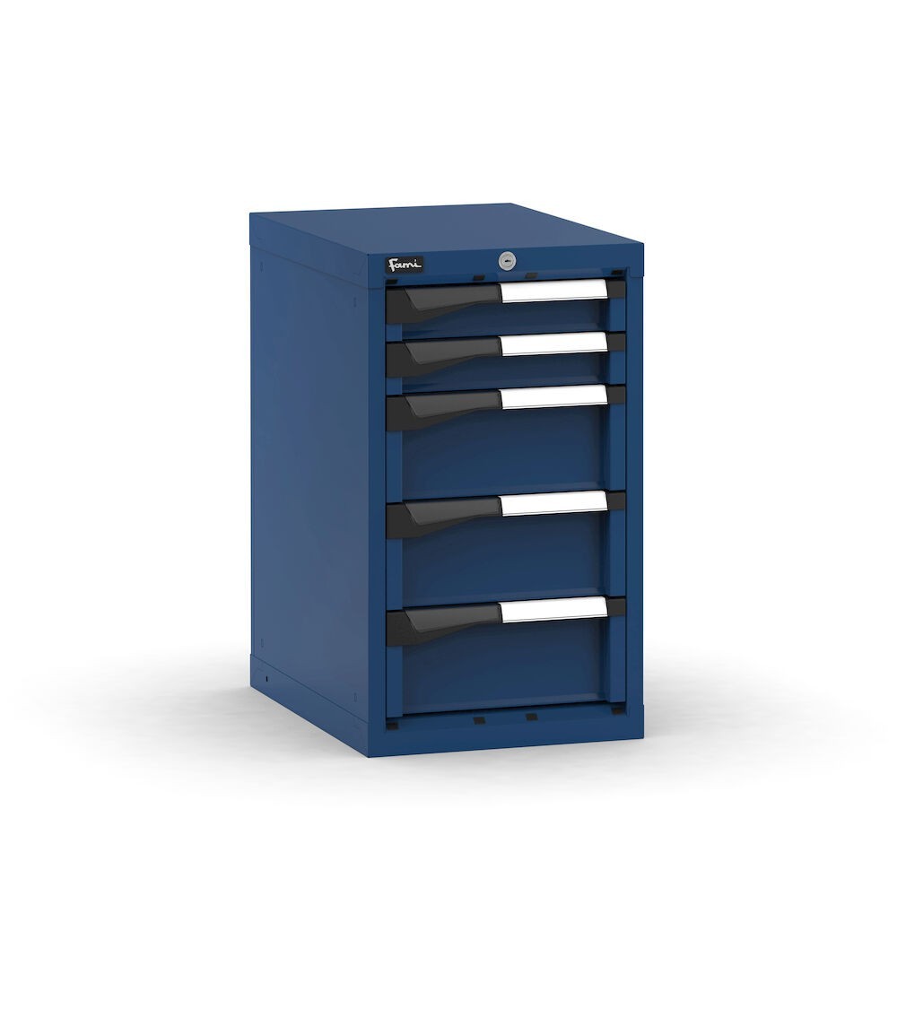 Blocco cassettiera da banco, 5 cassetti 2x75 3x150, L408 x P573 x H700 mm