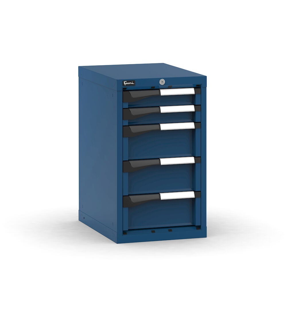 Blocco cassettiera da banco, 5 cassetti 2x75 3x150, L408 x P573 x H700 mm